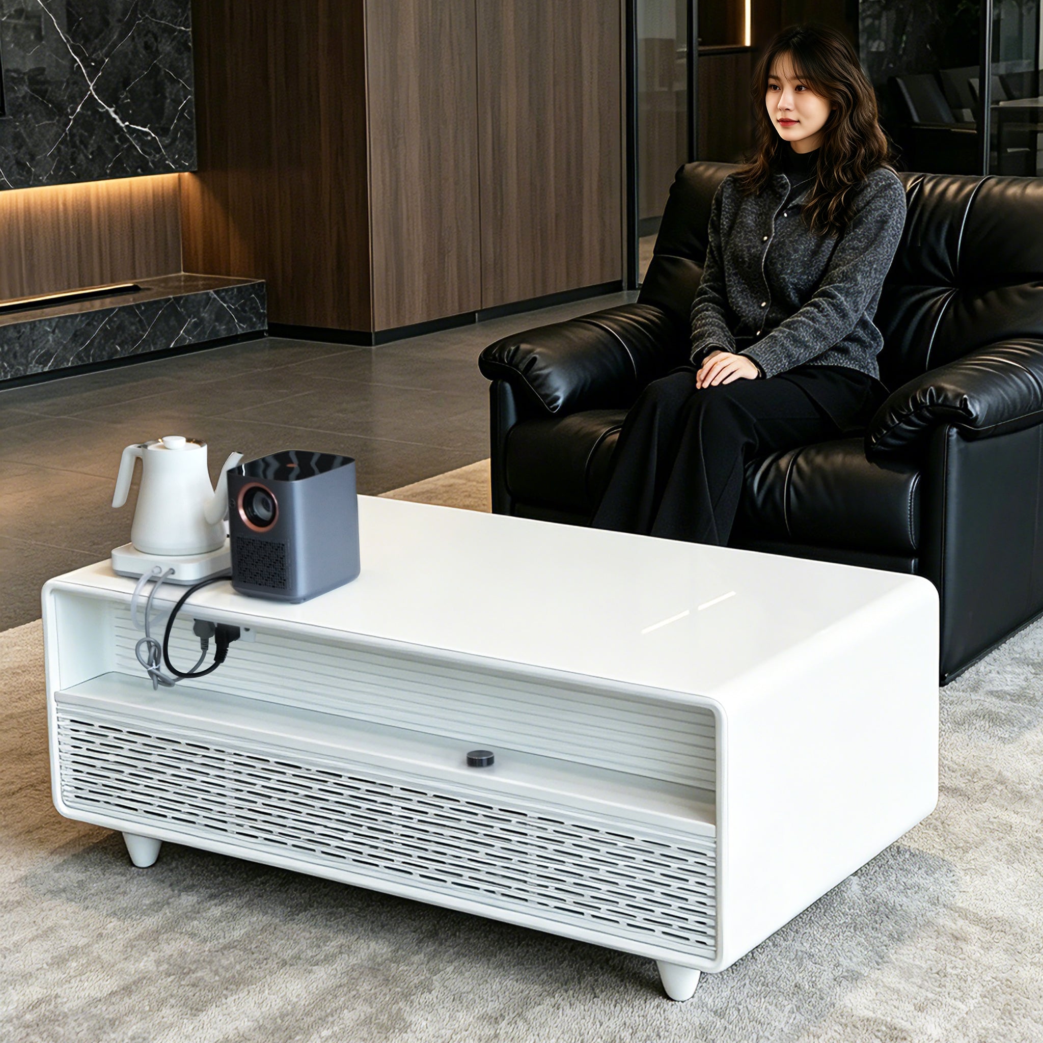 Fridge Coffee Table Dual Cooling Drawers