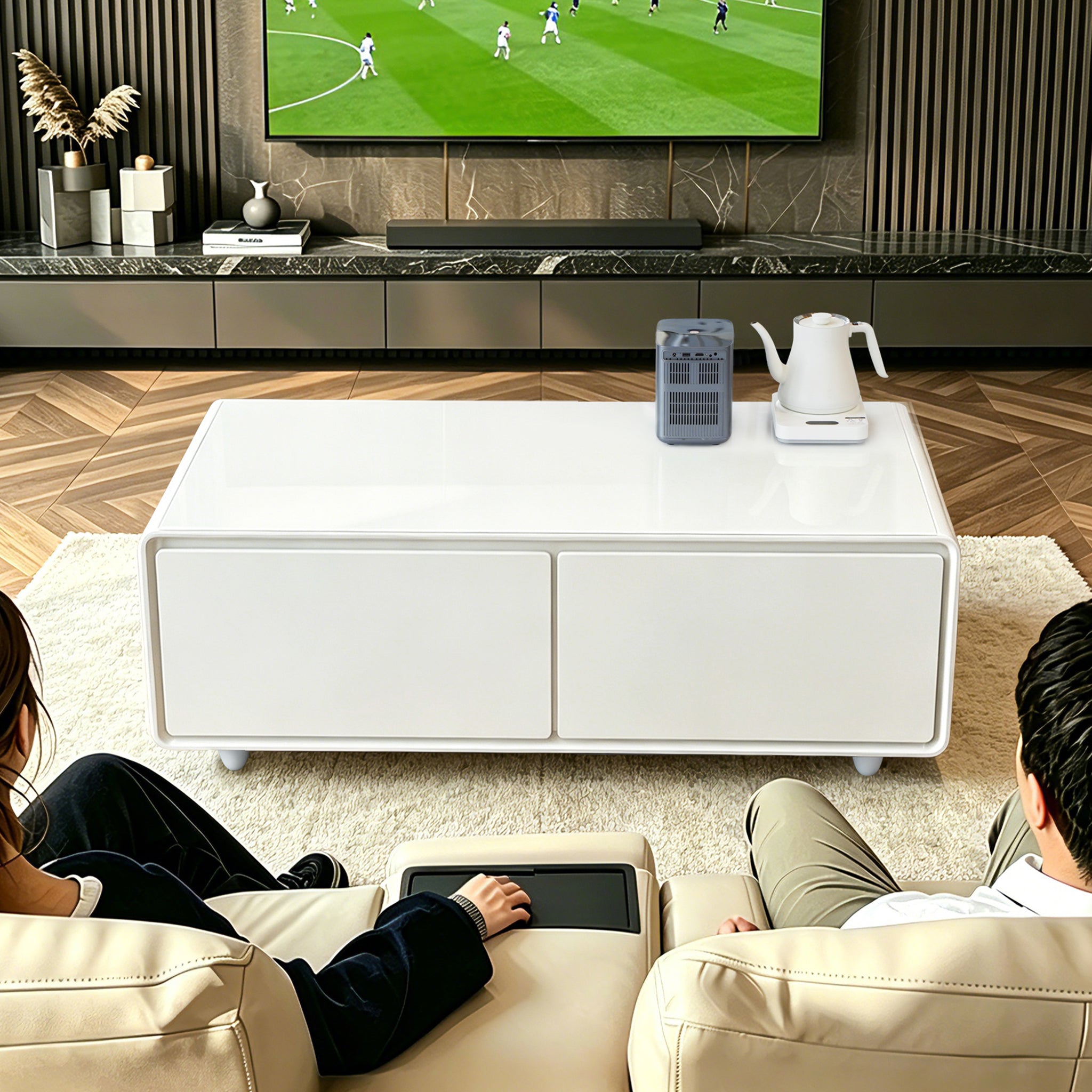Fridge Coffee Table Dual Cooling Drawers
