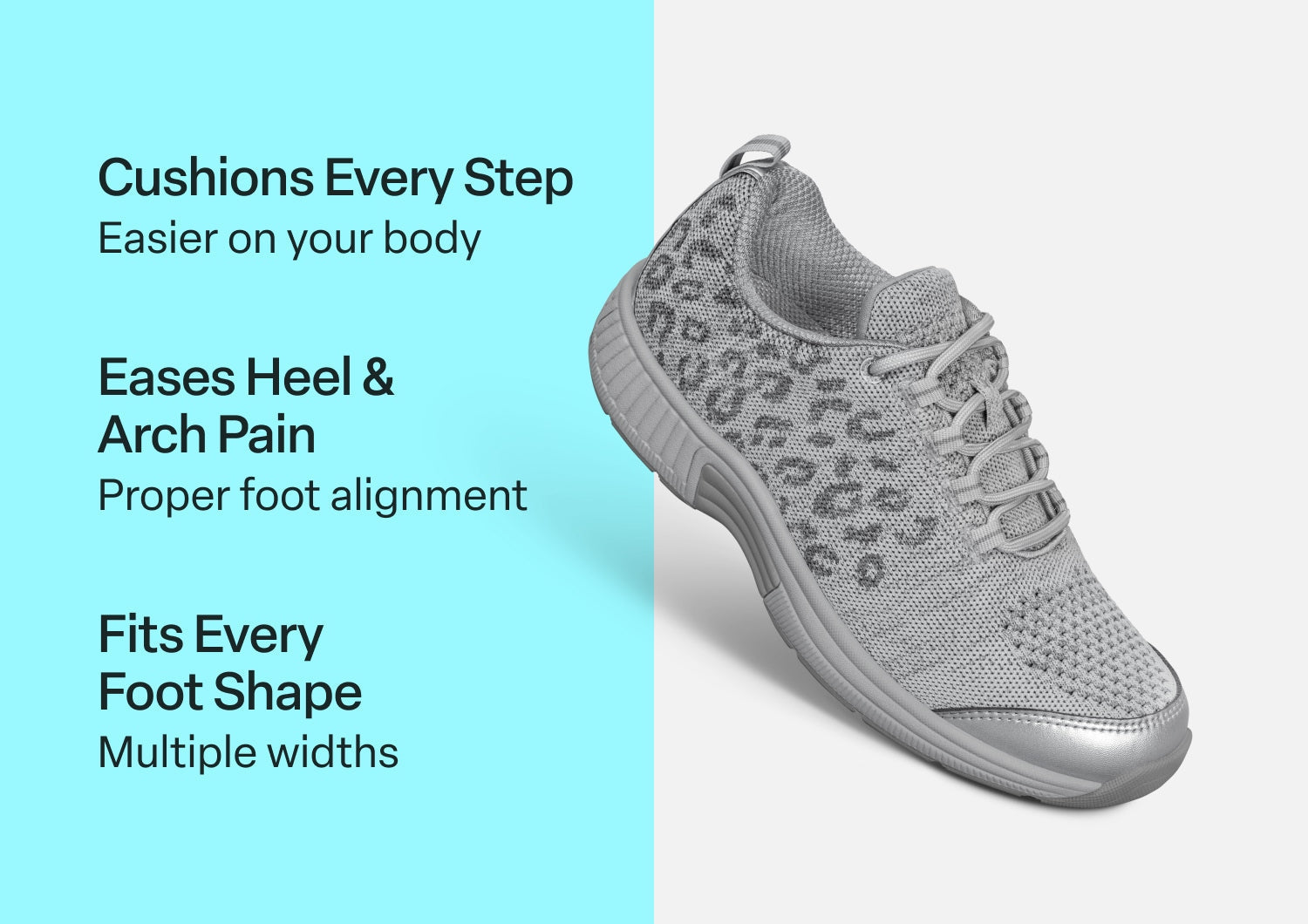 Orthofeet® Coral - Gray Leopard