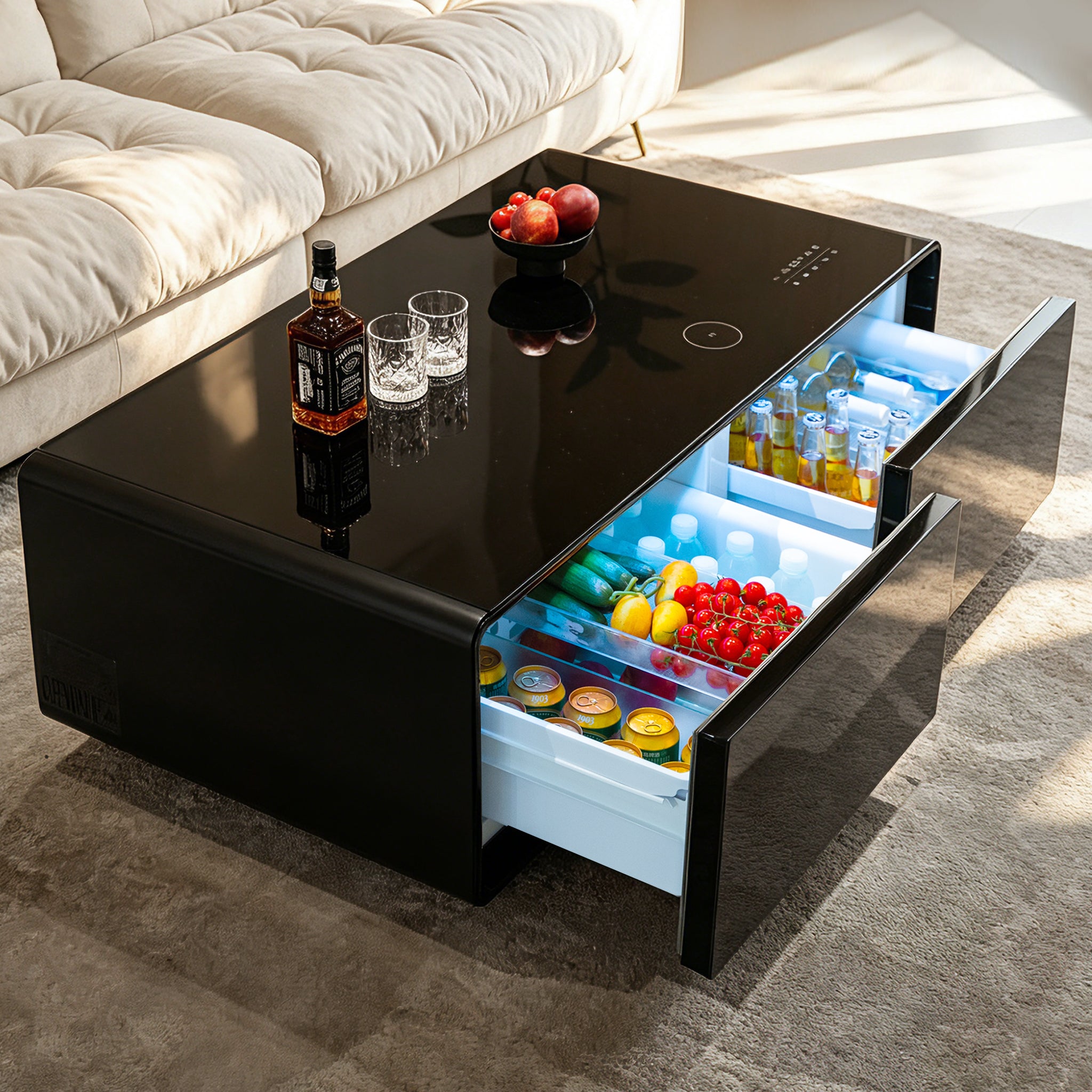 Fridge Coffee Table Dual Cooling Drawers